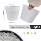 Thickened Hydroponic Innovation: Set of 5 Matte Semi-Transparent PP Planters for Greenery