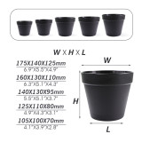 Thickened Heavy Duty Plant Reservoirs – 5PCS Matte Black Non-Draining Water Tubs
