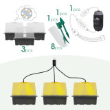 Compact 12-Cell Seedling Starter Tray with Dimmable LED Grow Lights - 16cm Height