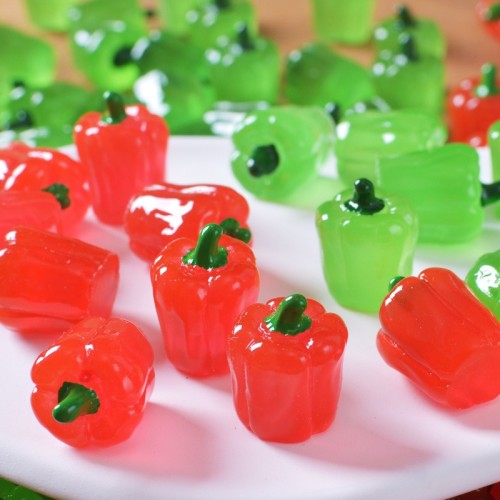 Simulated Bell Peppers - Realistic Resin Vegetable Decorations for Home and Garden