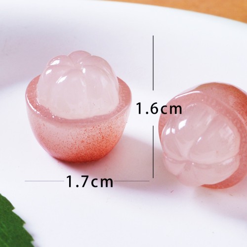 Semi-Transparent Glow-in-the-Dark Mangosteen Fruit DIY Jewelry Accessory, Desktop Car Decor Resin Craft Ornament
