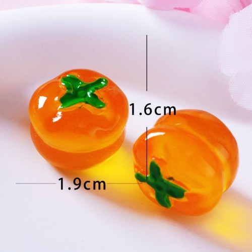 New Arrival: Simulated Persimmon Fruit Night Light Ornament, Resin Semi-Transparent Fruit DIY Food Play Accessory