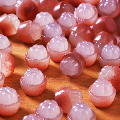 Semi-Transparent Glow-in-the-Dark Mangosteen Fruit DIY Jewelry Accessory, Desktop Car Decor Resin Craft Ornament