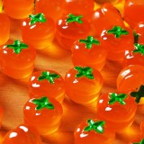 New Arrival: Simulated Persimmon Fruit Night Light Ornament, Resin Semi-Transparent Fruit DIY Food Play Accessory
