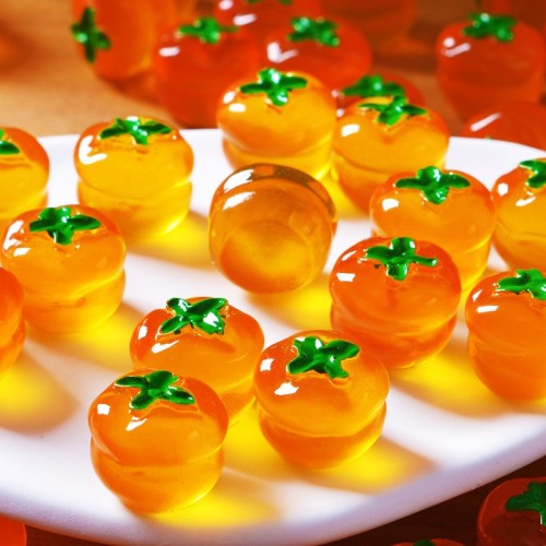 New Arrival: Simulated Persimmon Fruit Night Light Ornament, Resin Semi-Transparent Fruit DIY Food Play Accessory