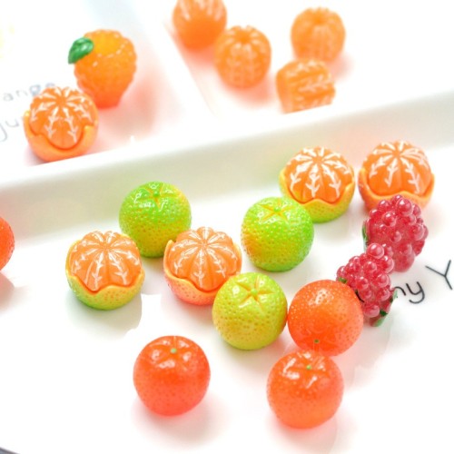 3D Orange Fruit Figurine Creative Earrings Keychain Handmade Phone Accessory DIY Jewelry Component