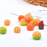 3D Orange Fruit Figurine Creative Earrings Keychain Handmade Phone Accessory DIY Jewelry Component