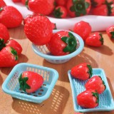 Resin Mini Strawberry DIY Accessories - 3D Decorative Crafting Supplies