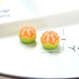 3D Orange Fruit Figurine Creative Earrings Keychain Handmade Phone Accessory DIY Jewelry Component