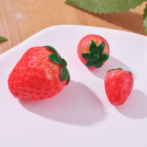 Resin Mini Strawberry DIY Accessories - 3D Decorative Crafting Supplies