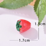 Resin Mini Strawberry DIY Accessories - 3D Decorative Crafting Supplies