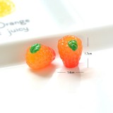 3D Orange Fruit Figurine Creative Earrings Keychain Handmade Phone Accessory DIY Jewelry Component