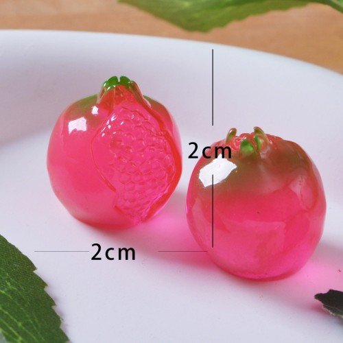 Translucent Glow-in-the-Dark Fruit, Pomegranate DIY Decorative Accessories, Desktop Car Decor Figurine, Resin Pomegranate Ornament
