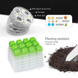 LED Grow Light Seed Starter Kit – 3 Spectrum Lights for Indoor Seed Germination | Reusable Seedling Tray with Dome, Perfect for Vegetables, Flowers, and Succulents