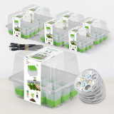 LED Grow Light Seed Starter Kit – 3 Spectrum Lights for Indoor Seed Germination | Reusable Seedling Tray with Dome, Perfect for Vegetables, Flowers, and Succulents