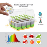 LED Grow Light Seed Starter Kit – 3 Spectrum Lights for Indoor Seed Germination | Reusable Seedling Tray with Dome, Perfect for Vegetables, Flowers, and Succulents