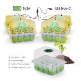 LED Grow Light Seed Starter Kit – 3 Spectrum Lights for Indoor Seed Germination | Reusable Seedling Tray with Dome, Perfect for Vegetables, Flowers, and Succulents