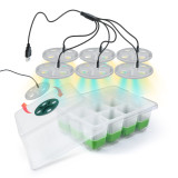 LED Grow Light Seed Starter Kit – 3 Spectrum Lights for Indoor Seed Germination | Reusable Seedling Tray with Dome, Perfect for Vegetables, Flowers, and Succulents