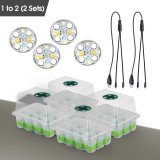 LED Grow Light Seed Starter Kit – 3 Spectrum Lights for Indoor Seed Germination | Reusable Seedling Tray with Dome, Perfect for Vegetables, Flowers, and Succulents
