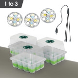 LED Grow Light Seed Starter Kit – 3 Spectrum Lights for Indoor Seed Germination | Reusable Seedling Tray with Dome, Perfect for Vegetables, Flowers, and Succulents