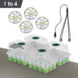 LED Grow Light Seed Starter Kit – 3 Spectrum Lights for Indoor Seed Germination | Reusable Seedling Tray with Dome, Perfect for Vegetables, Flowers, and Succulents