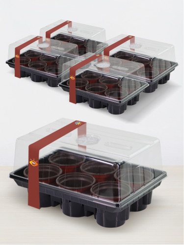 N295 Premium Seedling Kit with Drainage Holes and Clear Cover, Supports Healthy Root Development for Larger Seeds like Tomatoes & Eggplants