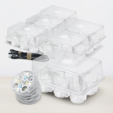 Advanced LED Seed Starter Tray Kit with 6 Nursery Cups, Full-Spectrum Lights, Transparent PET, Perfect for Home Gardening & Greenhouse