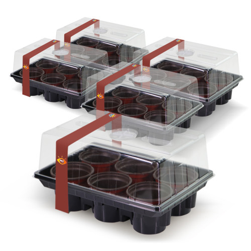 N295 Premium Seedling Kit with Drainage Holes and Clear Cover, Supports Healthy Root Development for Larger Seeds like Tomatoes & Eggplants