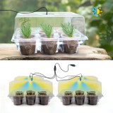 Advanced LED Seed Starter Tray Kit with 6 Nursery Cups, Full-Spectrum Lights, Transparent PET, Perfect for Home Gardening & Greenhouse