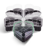 N298 8-Hole Heart-Shaped Seed Starter Tray – Transparent PET Cover for Optimal Growth | Ideal for Flowers, Herbs, and Vegetable Cultivation | Durable & Eco-Friendly
