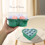 N297 Heart-Shaped Seedling Tray for Home Gardening | 8-Hole Eco-Friendly PET Seed Starter with Drainage & Transparent Lid for Greenhouse & Balcony Use