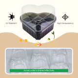 N298 8-Hole Heart-Shaped Seed Starter Tray – Transparent PET Cover for Optimal Growth | Ideal for Flowers, Herbs, and Vegetable Cultivation | Durable & Eco-Friendly