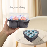 N298 8-Hole Heart-Shaped Seed Starter Tray – Transparent PET Cover for Optimal Growth | Ideal for Flowers, Herbs, and Vegetable Cultivation | Durable & Eco-Friendly