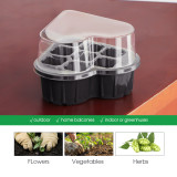 N298 8-Hole Heart-Shaped Seed Starter Tray – Transparent PET Cover for Optimal Growth | Ideal for Flowers, Herbs, and Vegetable Cultivation | Durable & Eco-Friendly