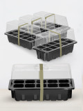 N300 Transparent Seed Starter Tray with Lid, 10 Cells & Drainage Holes - Ideal for Growing Vegetables, Flowers, Herbs Indoors