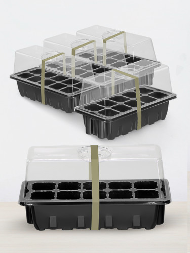 N300 Transparent Seed Starter Tray with Lid, 10 Cells & Drainage Holes - Ideal for Growing Vegetables, Flowers, Herbs Indoors