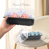 N300 Transparent Seed Starter Tray with Lid, 10 Cells & Drainage Holes - Ideal for Growing Vegetables, Flowers, Herbs Indoors