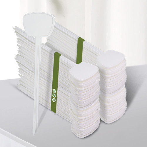 N308 Durable 19.5cm T-Shaped Plant Labels - Waterproof, Writable, PP Material with Reinforced Rod for Home Gardens and Greenhouses
