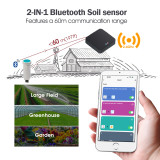 N335 Bluetooth Soil Moisture and Temperature Sensor with Gateway - 2-in-1 Smart Gardening Tool, Adjustable Data Reporting