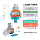 N337 Garden Water Timer 8-Program Automatic Irrigation Controller with 1-599 Minutes Duration for Garden Hose Greenhouse Patio