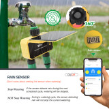 N253 WiFi Solar Garden Timer with Rain Sensor, 2-Way Independent Outlets, Wireless Mobile Remote Control