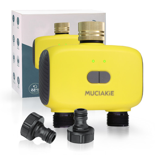 N368 Bluetooth Dual-Zone Water Timer with Alexa & Google Control | Smart Irrigation, Rain Delay, Multiple Modes, IPX5 Waterproof