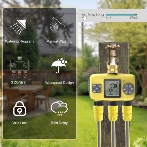 N365 FlowMaster Trizon Pro – Triple-Outlet Digital Water Timer with Custom Scheduling & Weather-Resistant