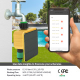 N253 WiFi Solar Garden Timer with Rain Sensor, 2-Way Independent Outlets, Wireless Mobile Remote Control