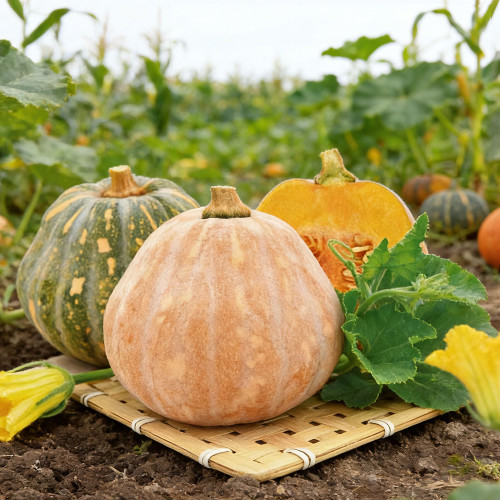 Jiami F1 Pumpkin Seeds – F1 Hybrid, Dual-Purpose Harvest, Sweet Flesh, Non-Cloying Taste, Excellent Fruit Set