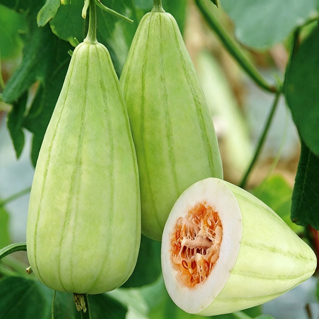 Ox Horn King Melon Seeds – Early maturing variety, ox-horn shape, fast fruit set, perfect for home gardening