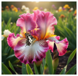 Pink Sunrise Bearded Iris Seeds – Soft Pink & Gold Ruffled Blooms