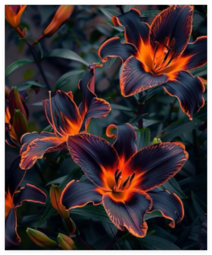Burning Ambers Lily Seeds Rare Color Red Black Orange Flower Plant Live