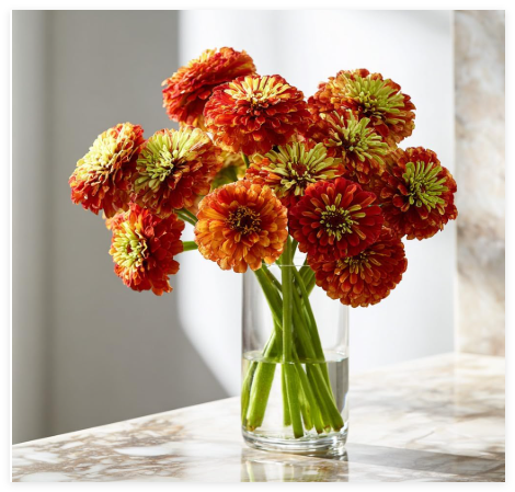 Queen Red Lime Zinnia Seeds | Zinnia Elegans, Queen Series Blooms