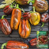 Rainbow Candy Sweet Pepper Seeds | Capsicum annuum | Zero Heat Striped Mini Snack Bell Pepper